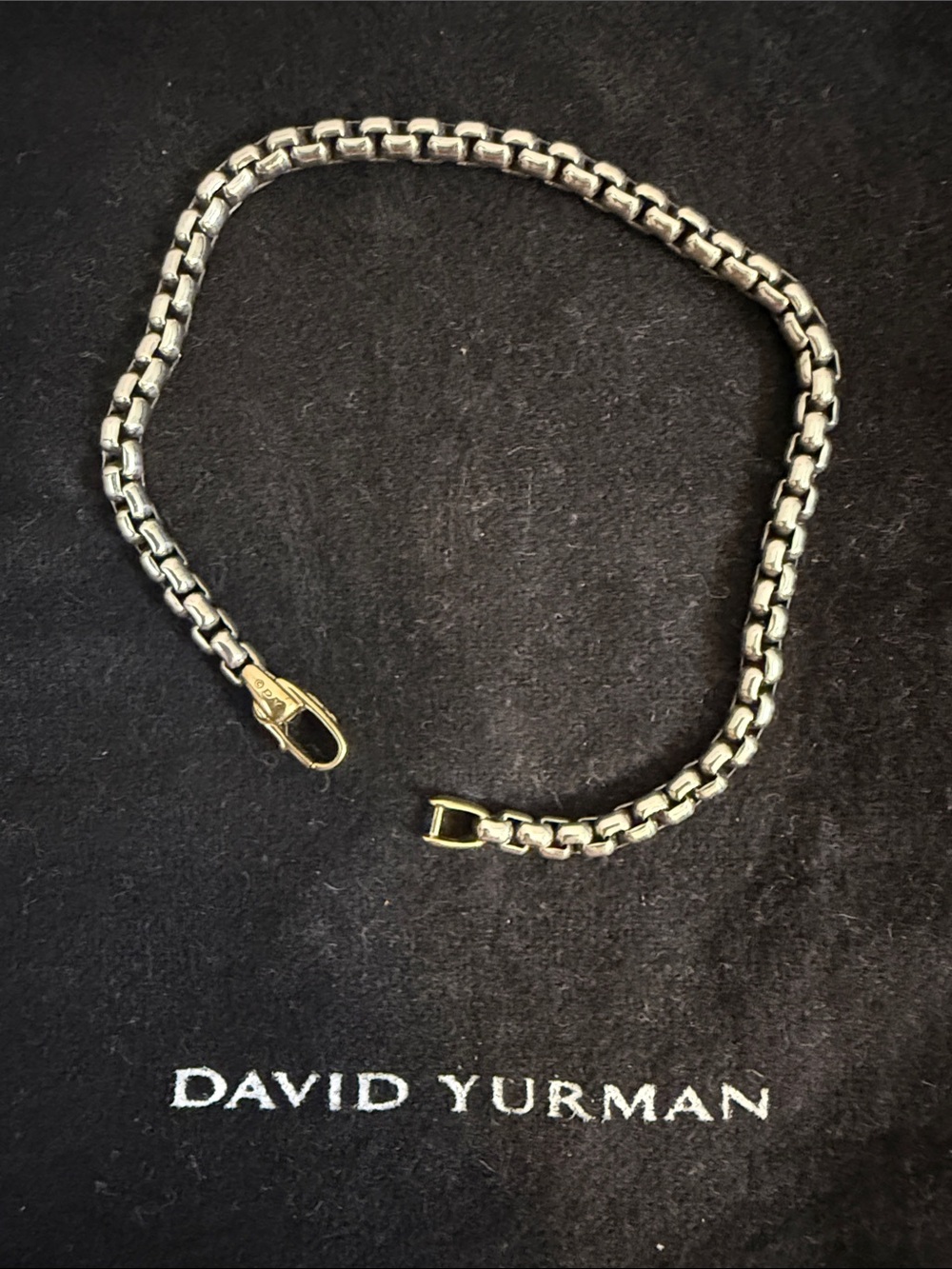 David Yurman Bel Aire Box Chain Bracelet - Silver & Gold Accents